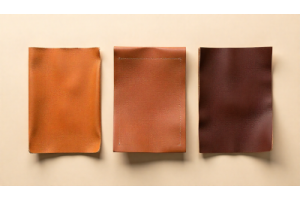 Comparison of full grain, top grain, and split grain leather textures