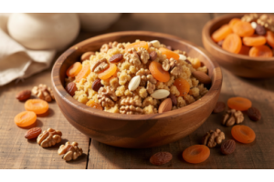 Hunza Traditional Mulida sweet dish made with desi ghee, honey, walnuts, almonds, and dried apricots