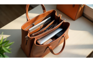 Stylish leather tote bag for work, travel, and everyday use