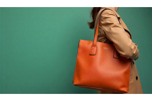 Eco-friendly leather bag representing sustainable leather shopping in 2025