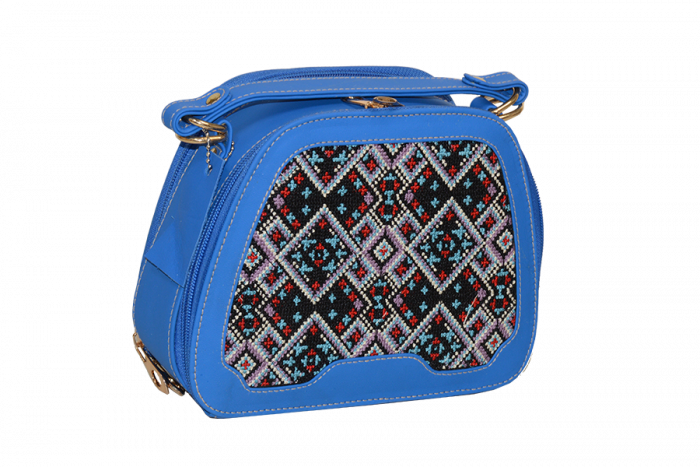 Royal Blue Handbag with Intricate Ethnic Embroidery – Artisan Faux