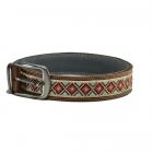 Yak Leather Embroidered Gents Belt|brown YLEGB-Brown 5000