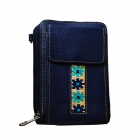 Yak Leather Crossbody mini bag With Cross- Strap and embroidery for Ladies| Navy-blue YLC-navy-blue 5500