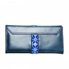 Yak Leather Embroidered Clutch Handmade flower Embroidered Clutch Trend For Ladies|Navy-blue-purse YLEP-Navy-blue-purse 2800