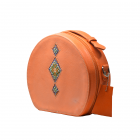 Crossbody |Top Handle Bag With Cross- Strap and Embroidery|Yak Leather Crossbody-bag|Orange 9000