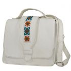 Yak Leather Crossbody Bag With Cross- Strap and embroidery for ladies| Off white bag YLC-Off_white_Bag-1 7500