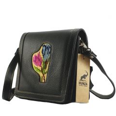 Embroidered Cross-Body Shoulder Bag Handmade Flower Embroidered Bag Trend Embroidery Black Cross-Body-Black-Bag 6500