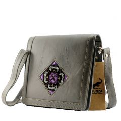 Embroidered Cross-Body Shoulder Bag Handmade Flower Embroidered Bag Trend Embroidery Gray Embroidered Cross-Body-Gray 6500