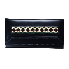 Yak Leather Embroidered Clutch| Handmade flower Embroidered Clutch Trend for Ladies|black Clutch YLEP-Black 3500