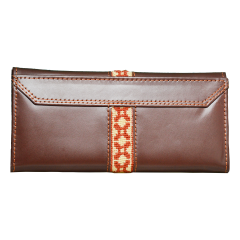 Yak Leather Embroidered Clutch Handcrafted flower |brown-Back-clutch YLEP-Brown-Back-purse 2800