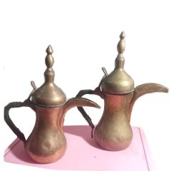Brass Antique Set of 2 Arabic Coffee Pots Brass Antique Set of 2 Arabic Coffee Pots 20000