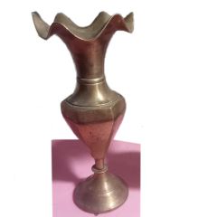 Small Brass Vintage Vase Etched Leaves Patina Bud Small Brass Vintage Vase 5000
