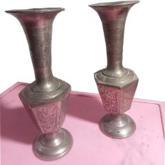 2 Small Vintage Norsk Tinn Pewter Bud Vases Norway 2 Small Vintage Norsk Tinn Pewter Bud Vases Norway 20000
