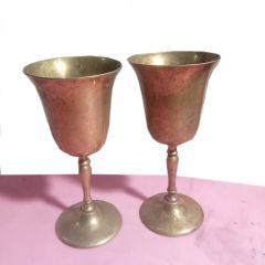 2 Silver Plated Stemmed Goblet Glasses 2 Silver Plated Stemmed Goblet Glasses 10000