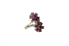 Silver Ring with Ruby Floral Design – Elegant Statement Silver Ring with Ruby Floral Design – Elegant Statement 5000