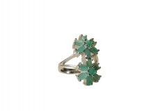Silver Ring with Emerald Floral Design – Handmade Jewelry Silver Ring with Emerald Floral Design – Handmade Jewelry 5000