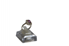 Vintage Ruby Pink Gemstone Ring – Halo Style with Sterling Silver Vintage Ruby Pink Gemstone Ring 5000
