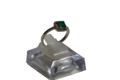 Elegant Emerald Green Stone Ring – Sterling Silver Band Elegant Emerald Green Stone Ring – Sterling Silver Band 5000