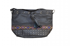 HANDCRAFTED EMBROIDERED LEATHER BOHO BAG WITH EMBELLISHMENTS BY HLNT HANDCRAFTED EMBROIDERED LEATHER BOHO BAG 1800