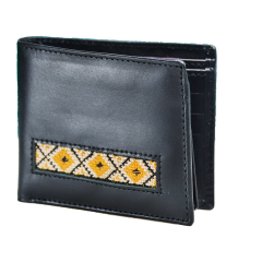 Yak Leather Embroidered Gents Wallet|black YLEG-black 2000