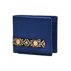 Yak Leather Embroidered Gents Wallet|Navy blue YLEG-Navy-blue 2000