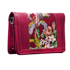 Embroidered Cross-Body Shoulder Small Size Bag Handmade Flower Embroidered Bag Trend|Marron Bag ECBSSSB-Maroon Bag 7000