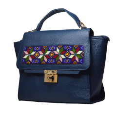 Yak Leather Top Handle Bag With Embroidery YLTHB_1 10000