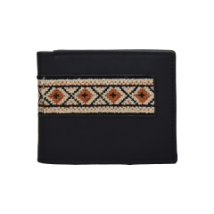 Yak Leather Embroidered Gents Wallet|Coal Black YLEG-Coal_Black 2200