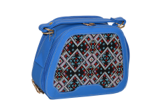 Royal Blue and BrownHandbag with Intricate Ethnic Embroidery – Artisan Faux Leather Sling Bag for Women Royal Blue Handbag with Intricate Ethnic Embroidery 7000