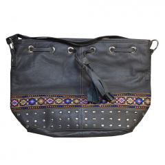 HANDCRAFTED EMBROIDERED LEATHER BOHO BAG WITH EMBELLISHMENTS BY HLNT HANDCRAFTED EMBROIDERED LEATHER BOHO BAG 1800