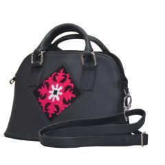 Yak Leather Crossbody Bag With Cross- Strap and embroidery| Coal Bag YLC-Coal_Bag-1 8000