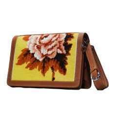 Embroidered Cross-Body Shoulder Small Size Bag Handmade Flower Embroidered Bag Trend|Brown Bag ECSS-Brown-bag 7000
