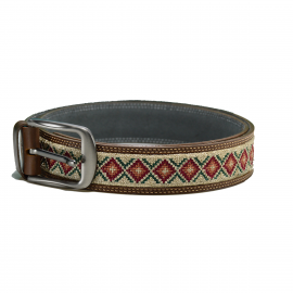 Yak Leather Embroidered Gents Belt|brown YLEGB-Brown 5000