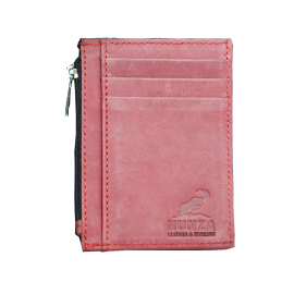 Yak Leather | Ibex Engraved Vintage Cardholder|red YLIEVC-red 50