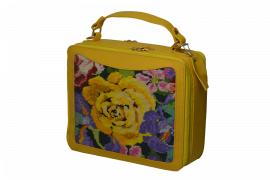 Yellow Box Handbag with Vibrant Floral Embroidery – Handcrafted Vintage-Style Designer Purse Yellow Box Handbag with Vibrant Floral Embroidery 10000