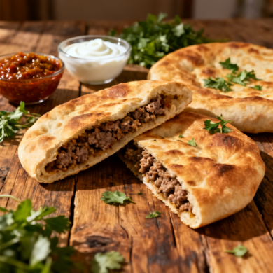 Authentic Hunza Chapshuro – Traditional Meat Stuffed Bread (Hunza Pizza)