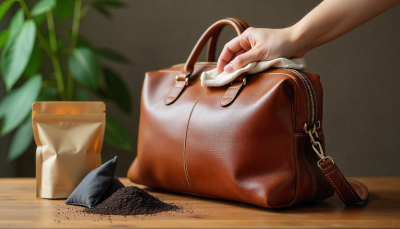Fresh and clean leather bag with odor removal techniques