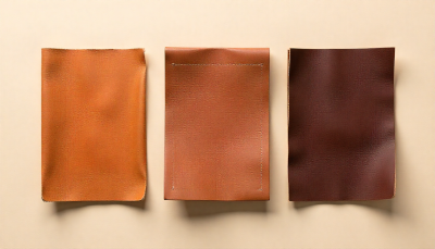 Comparison of full grain, top grain, and split grain leather textures