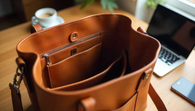 HimalayanBits Work Tote in premium leather, spacious and stylish for everyday work and professional use