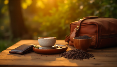 Leather bag and shoes being naturally deodorized at home using Hunza-inspired methods