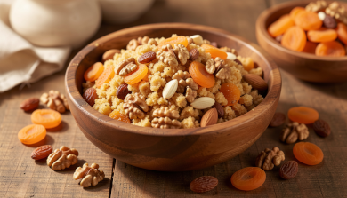 Hunza Traditional Mulida sweet dish made with desi ghee, honey, walnuts, almonds, and dried apricots