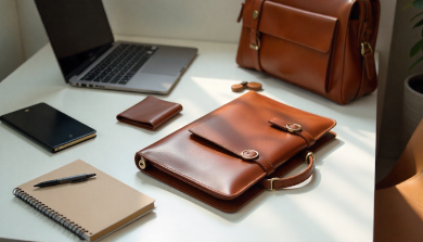 Leather bags and wallets for busy professionals designed for everyday work use and a polished professional look