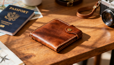  Luxury handmade leather passport holder for travel