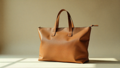 Minimalist quiet luxury leather bag with clean lines and timeless design