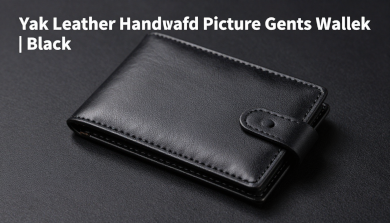 Yak Leather Handcrafted Picture Gents Wallet Black – Premium Handmade Men Wallet with Picture Holder and Card Slots